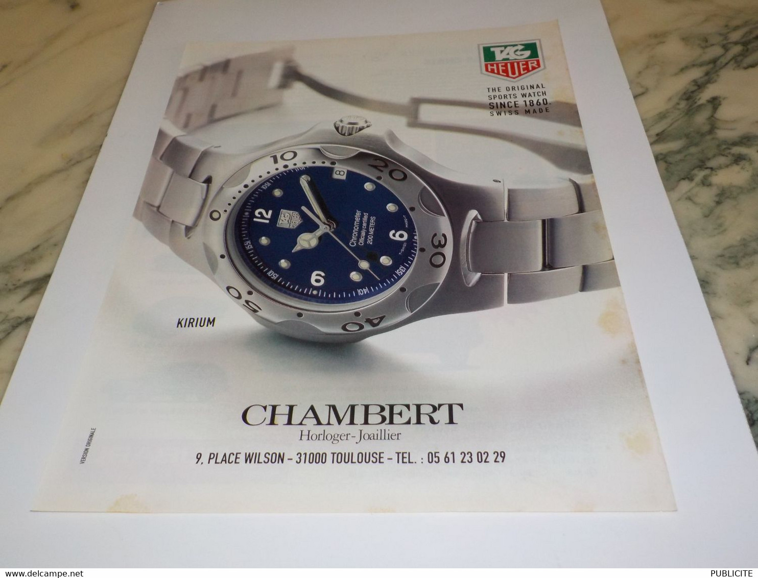 ANCIENNE PUBLICITE MONTRE TAG HEUER  1998 - Sonstige & Ohne Zuordnung