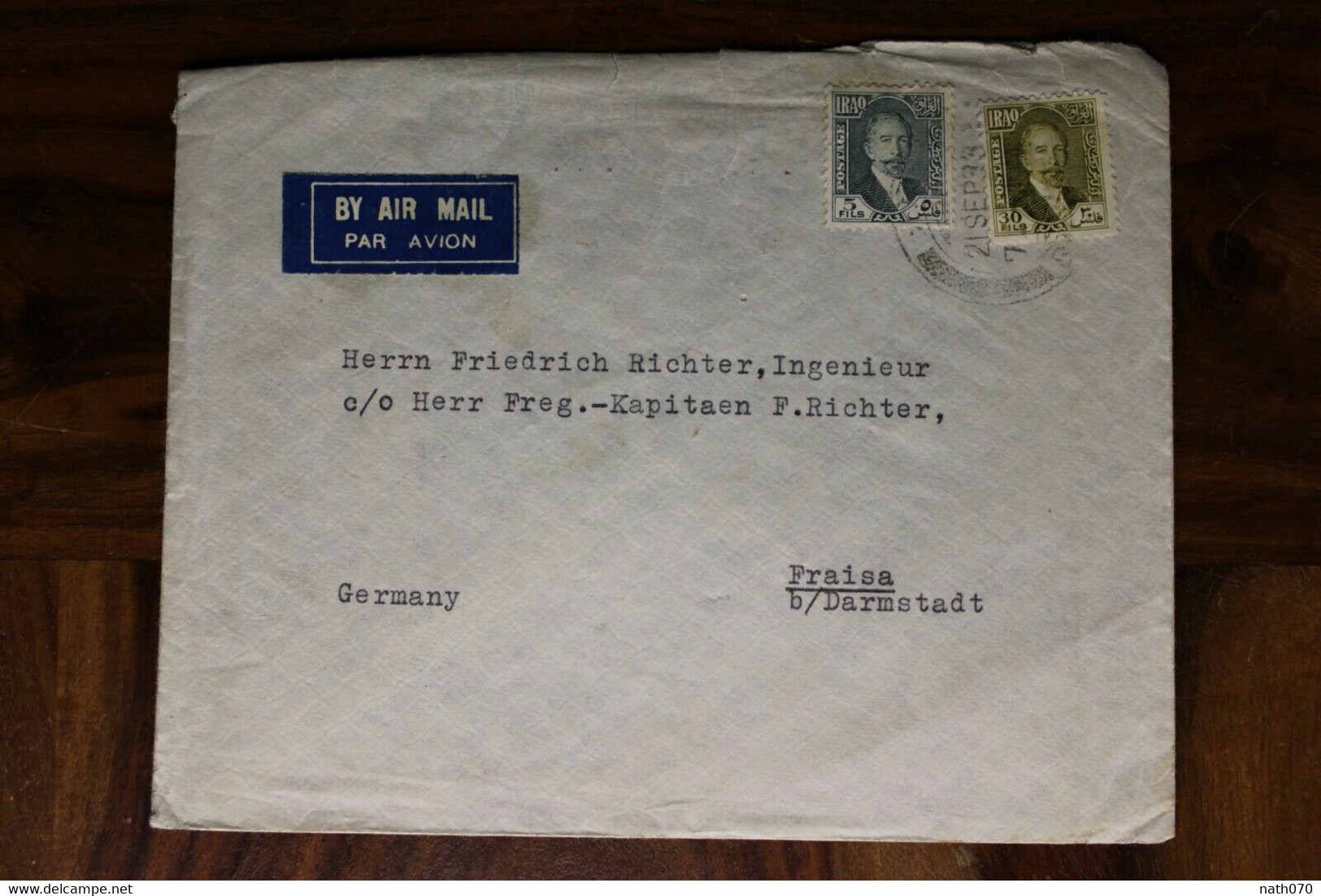 1933 Iraq Air Mail Cover Allemagne Irak Bagdad Mit Luftpost Par Avion Flugpost - Iraq