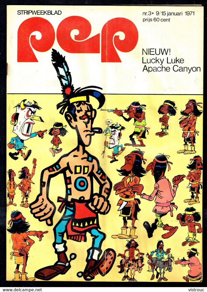 1971 - PEP - N° 3  - Weekblad - Inhoud: Scan 2 Zien - Lucky Luke. - Pep