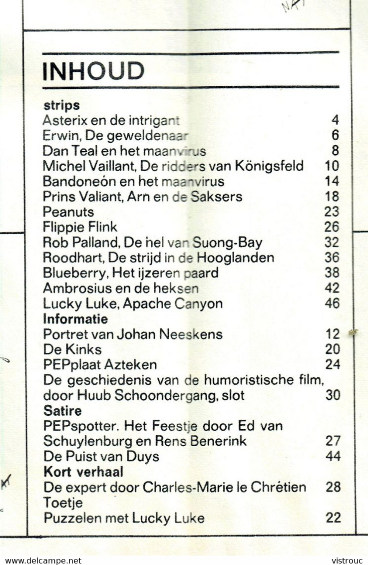 1971 - PEP - N° 3  - Weekblad - Inhoud: Scan 2 Zien - Lucky Luke. - Pep
