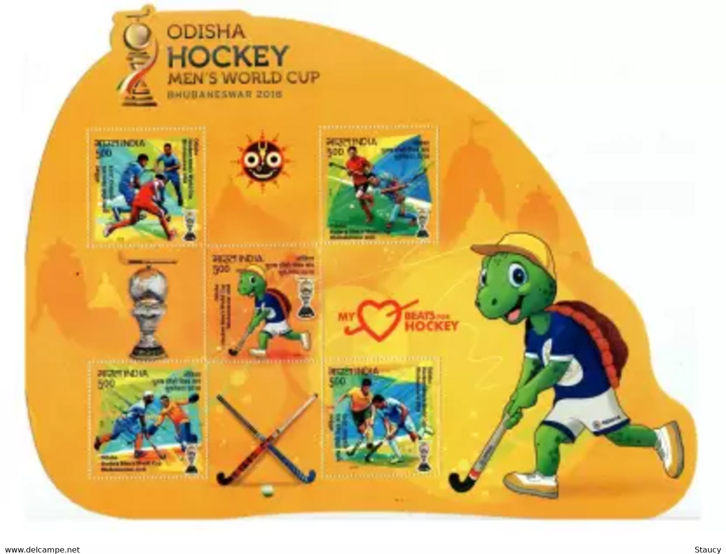 India 2018 Odisha Men's Hockey Sports Games Turtle Die-cut ODD / Unusual Shaped MINIATURE SHEET MS MNH - Otros & Sin Clasificación