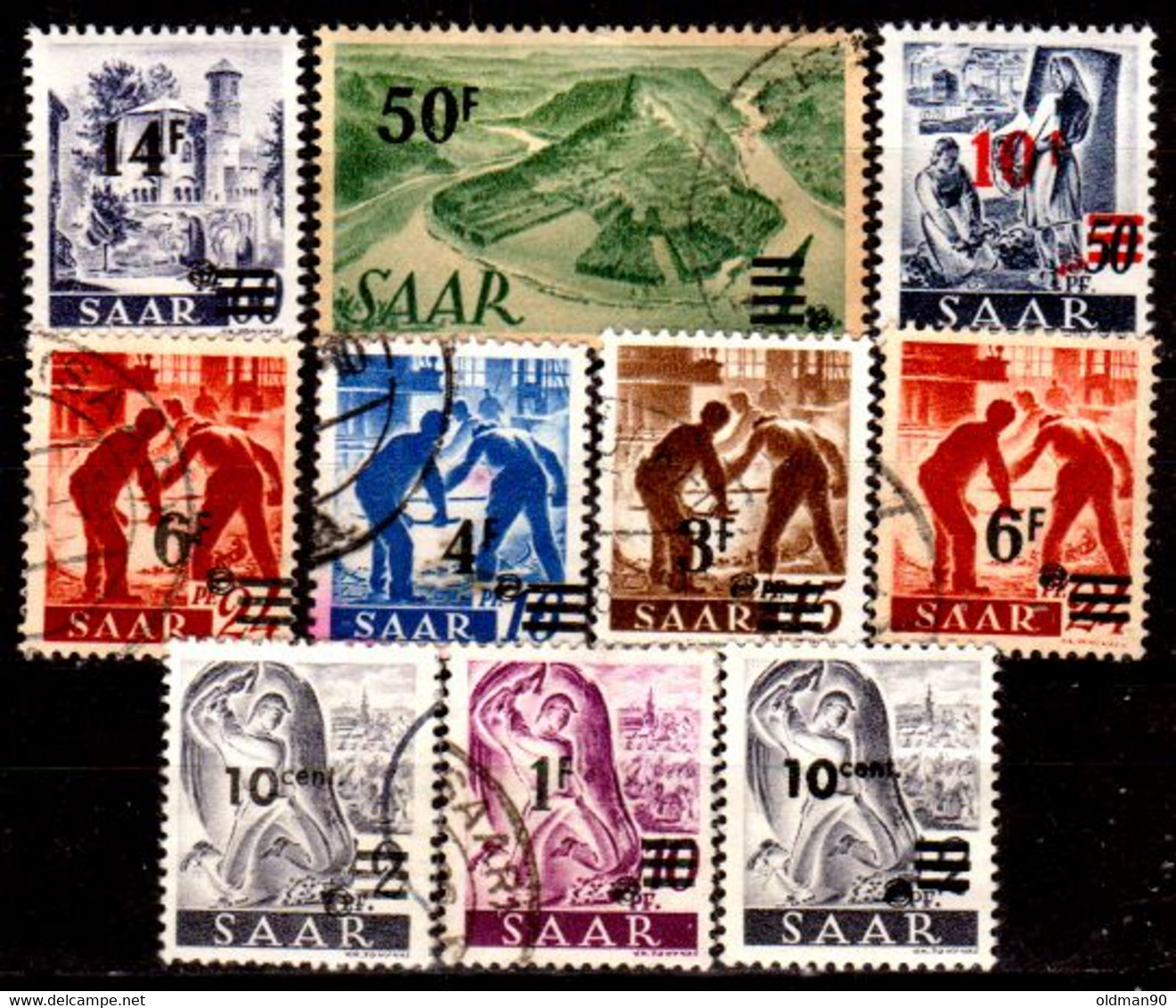 Sarre-163- Original Values Issued In 1947 (++/+/o) MNH/LH/o - Quality In Your Opinion. - Sonstige & Ohne Zuordnung