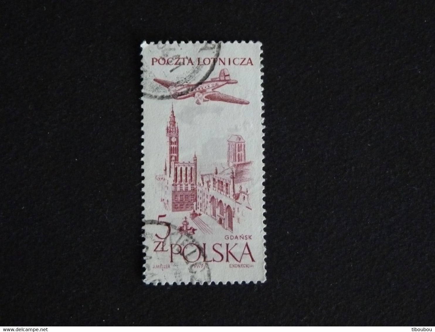 POLOGNE POLSKA POLEN POLAND YT PA 46 OBLITERE - AVION SURVOLANT GDANSK - Used Stamps