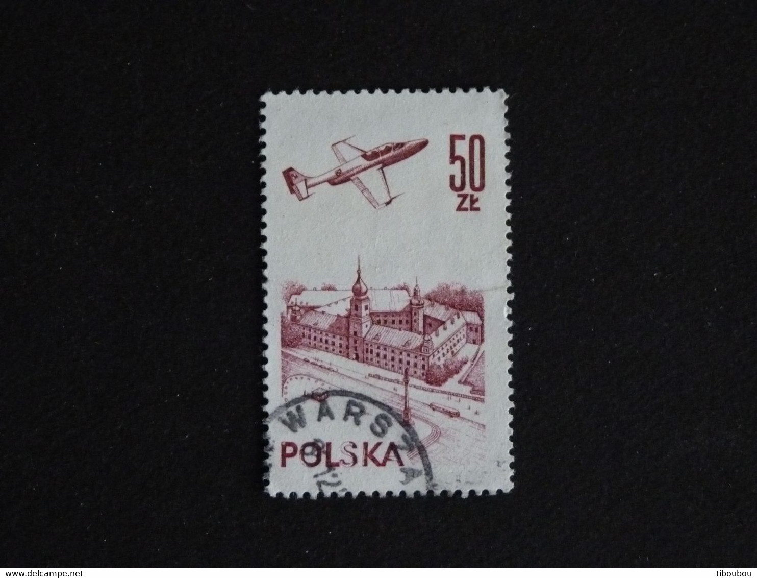 POLOGNE POLSKA POLEN POLAND YT PA 58 OBLITERE - AVION TS-11 ISKRA ET CHATEAU DE VARSOVIE - Used Stamps