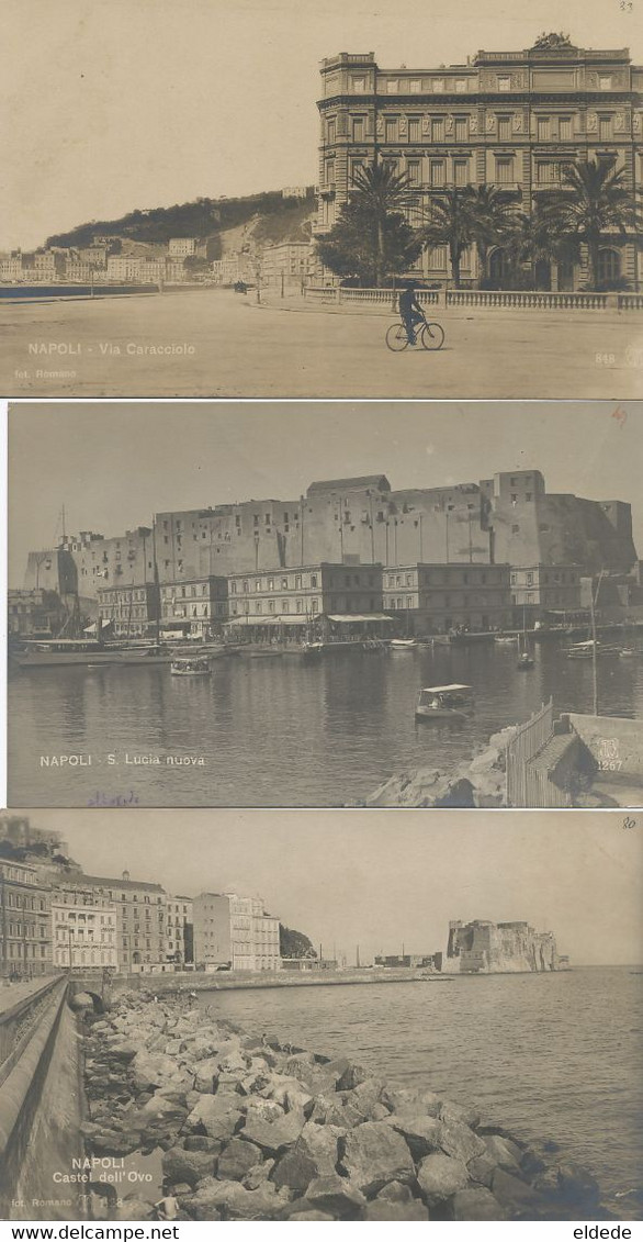 Napoli Lot Of 7  Real Photo Cards Caracciolo Lucia Ovo Panorama Posillipo - Napoli