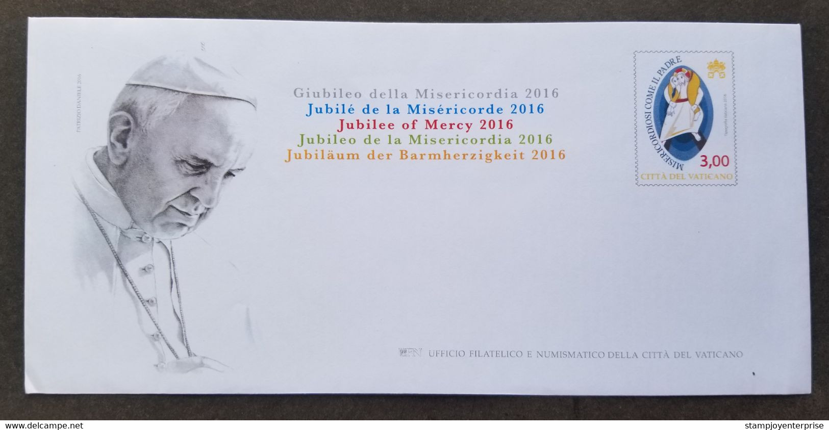 Vatican Jubilee Of Mercy 2016 Pope (pre Print Stamp Envelope) MNH Mint - Briefe U. Dokumente