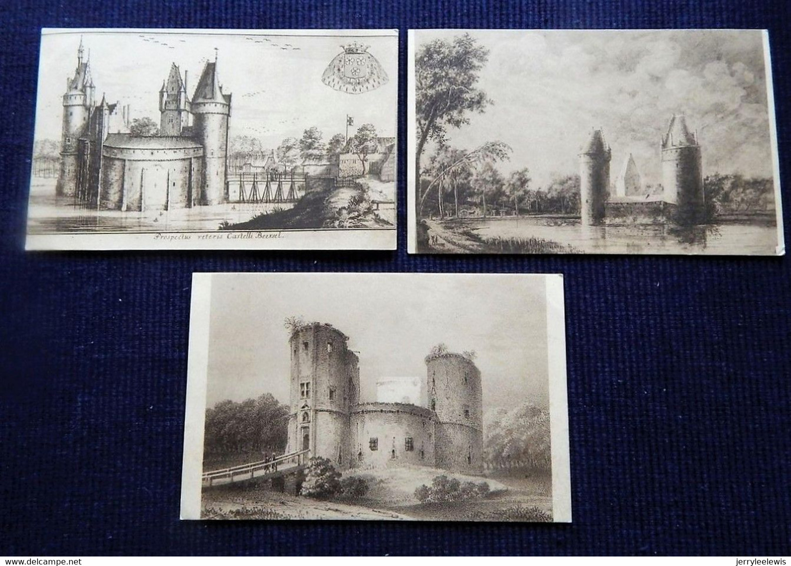 BEERSEL    -   3 POSTKAARTEN :  -  Kasteel Van Beersel In 1696 , 1796 En 1840 - Beersel