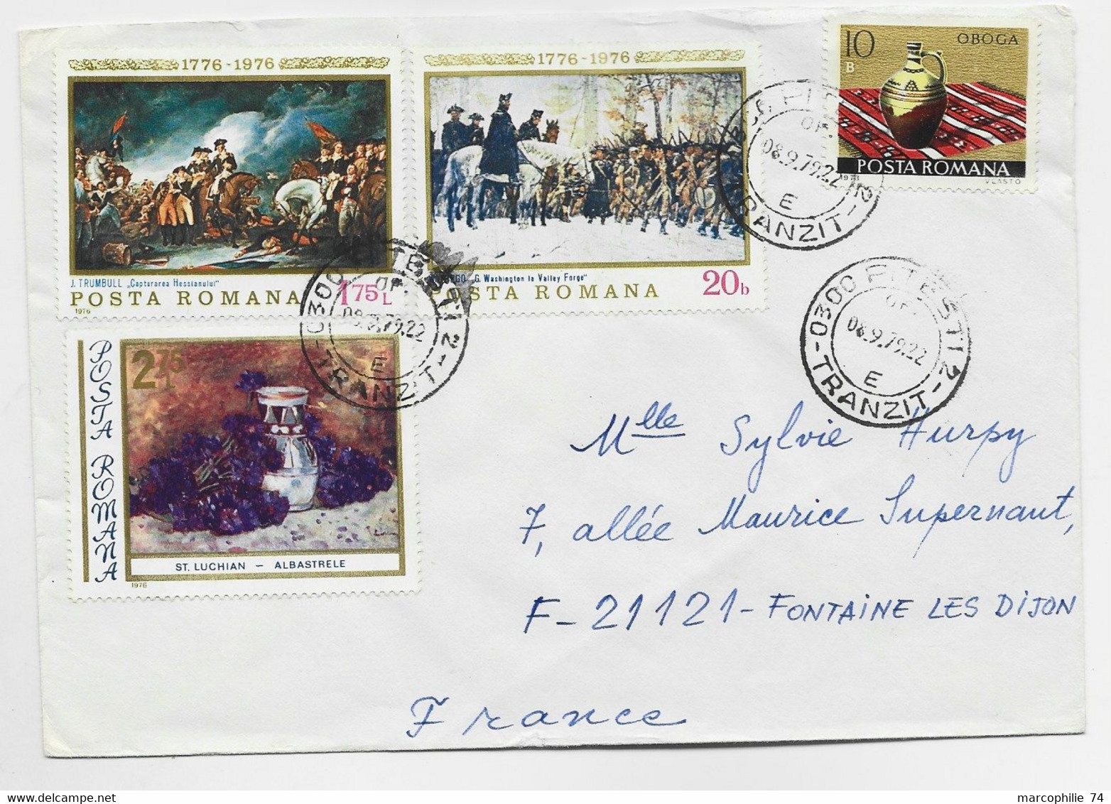 ROMANIA  LETTRE COVER PILESTI TRANZIT 1979 TO FRANCE - Lettres & Documents