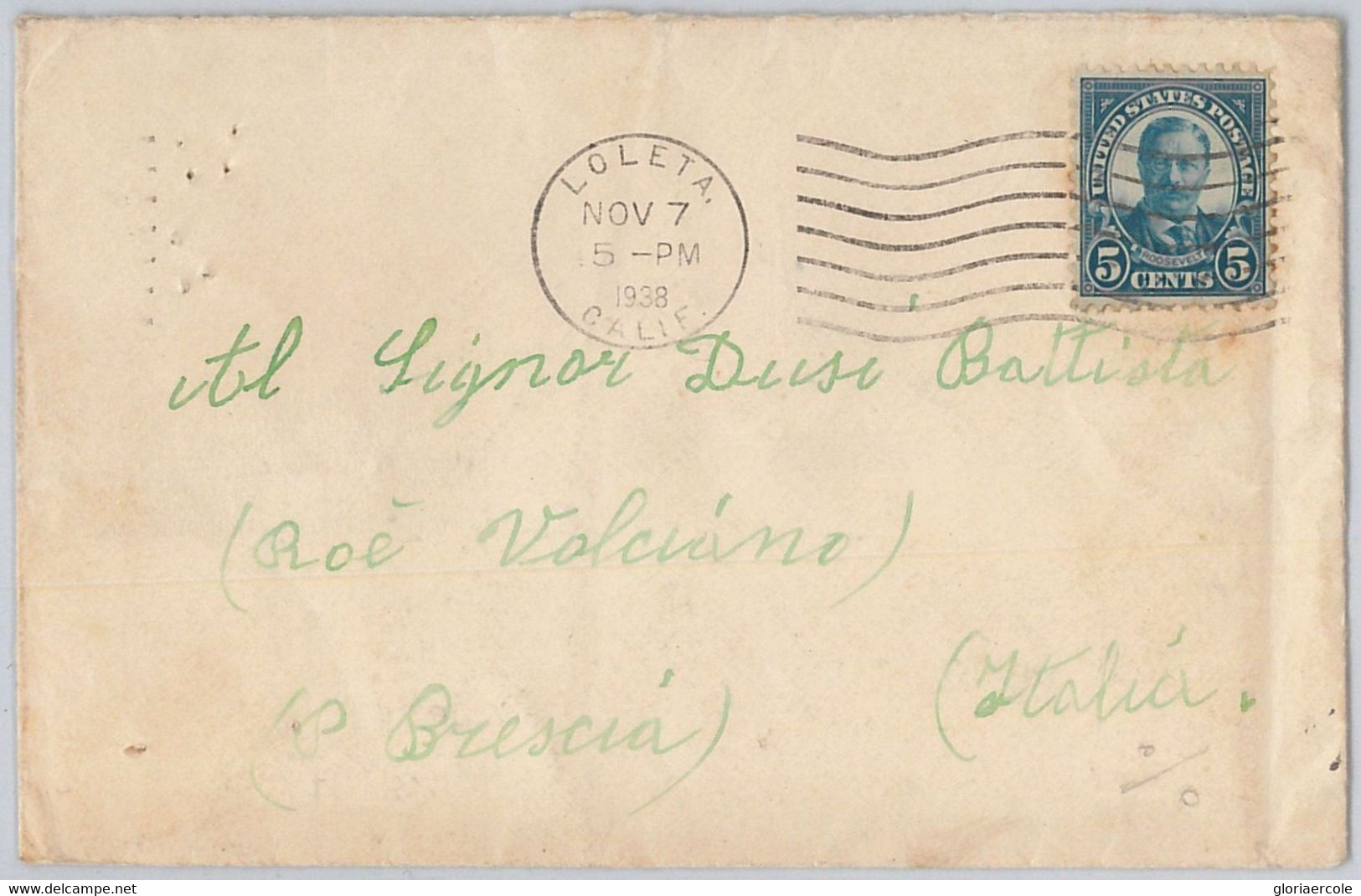 52477 - UNITED STATES - POSTAL HISTORY: COVER To ITALY 1938 - TAXED On ARRIVAL - Altri & Non Classificati