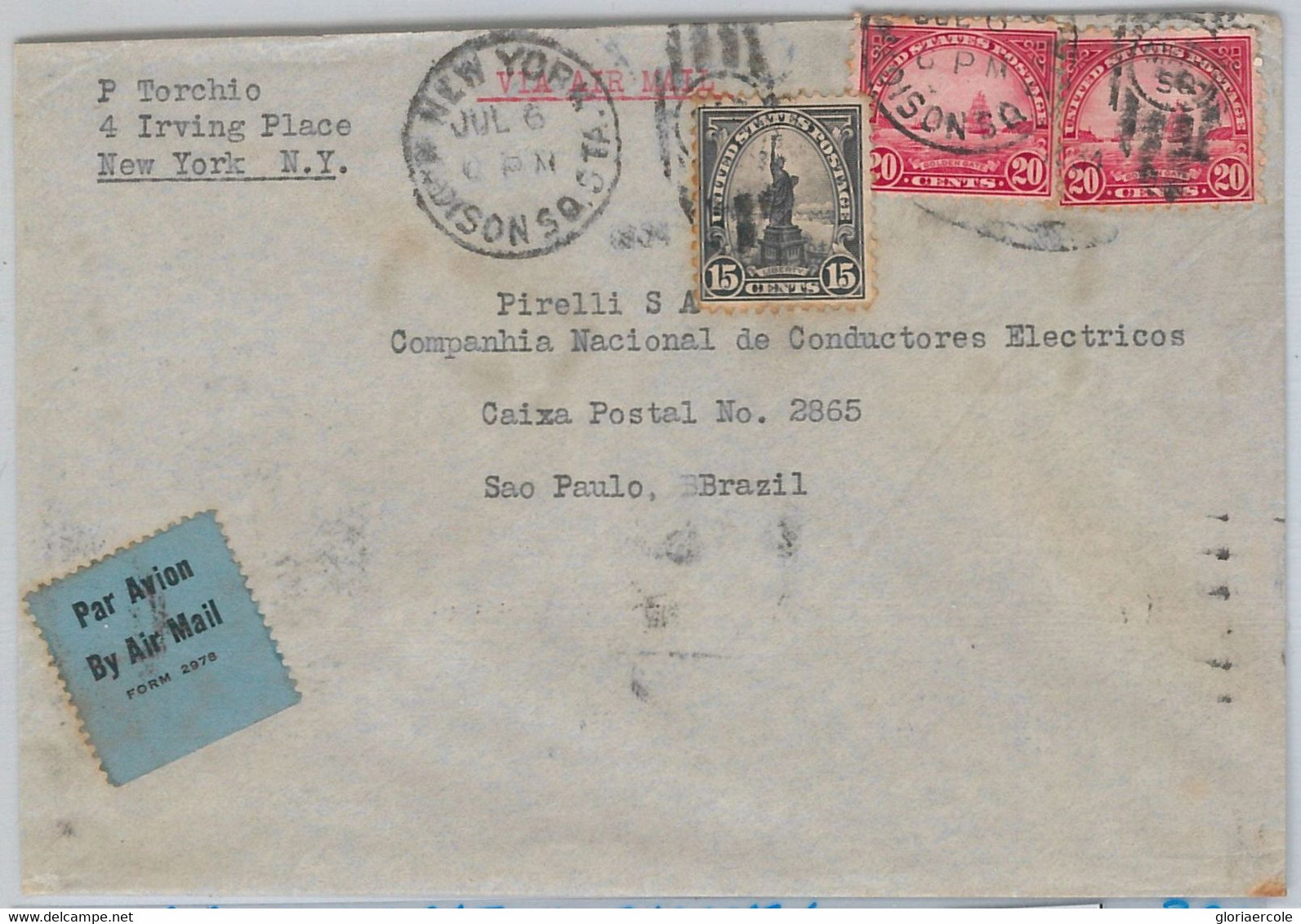 52478 - UNITED STATES - POSTAL HISTORY: AIRMAIL COVER To BRAZIL 1931 - Other & Unclassified