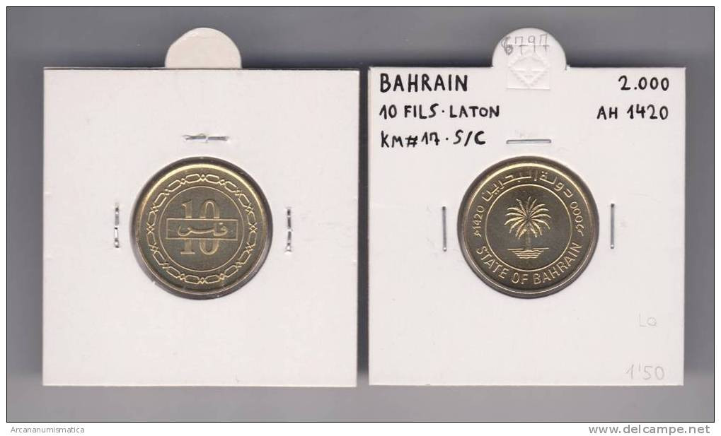 BAHRAIN  10  FILS  LATON  KM#17  2.000  AH 1420  SC/UNC       T- DL-6797 - Bahrain