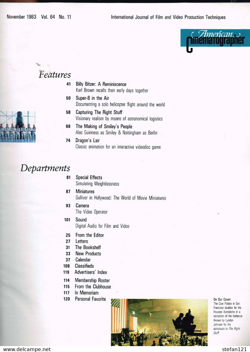 American Cinematographer - November 1983 - 120 Pages 27,8 X 21,3 Cm - Andere & Zonder Classificatie