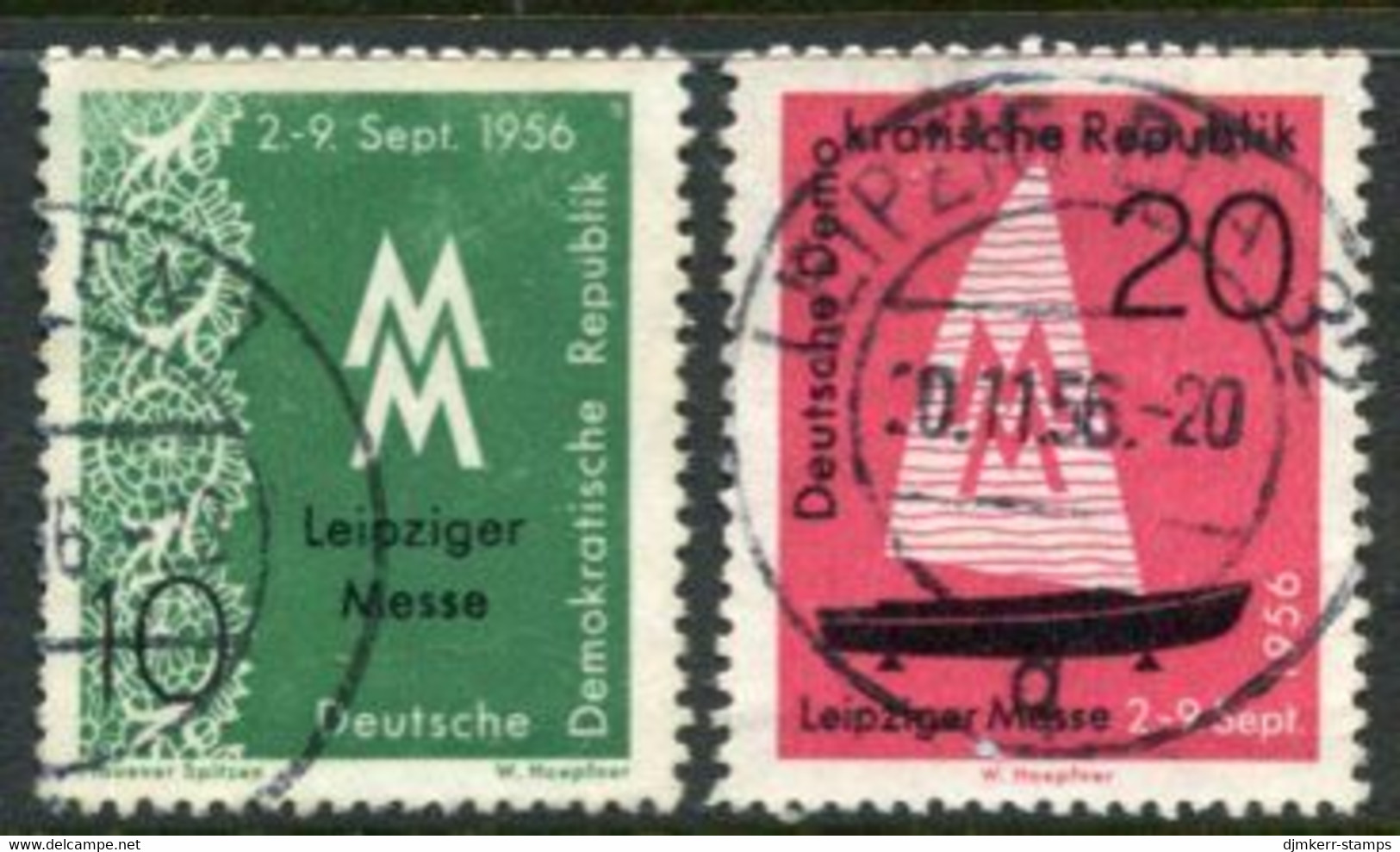 DDR / E. GERMANY 1956 Leipzig Autumn Fair Used.  Michel  536-37 - Usados