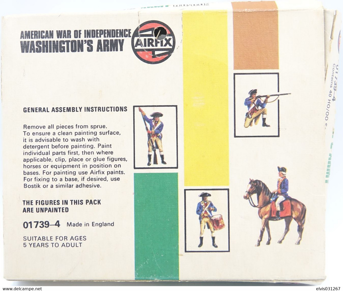 Airfix AMERICAN WAR OF INDEPENDENCE WASHINGTON'S ARMY , Scale HO/OO, Vintage, - Beeldjes