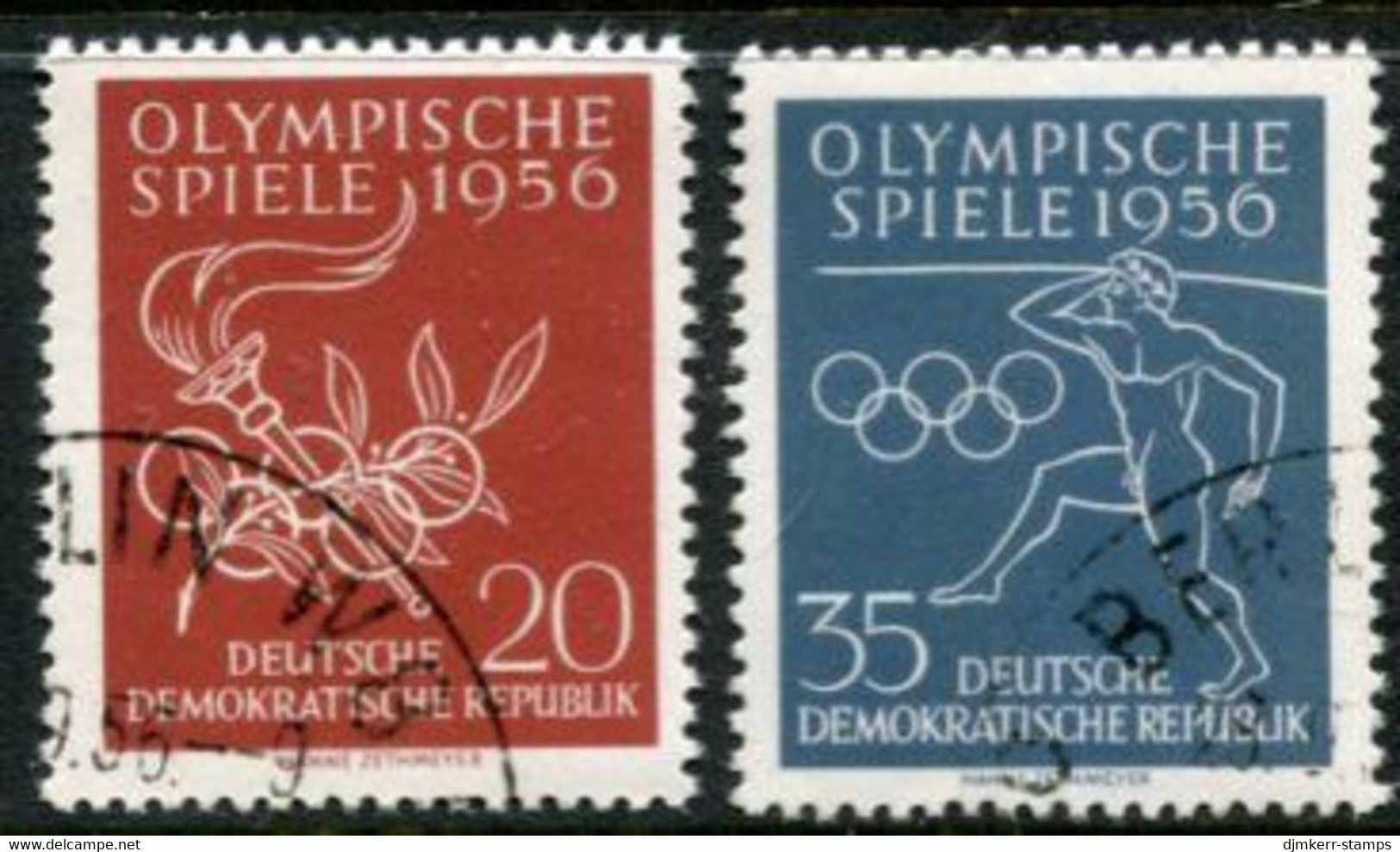 DDR / E. GERMANY 1956 Olympic Games Used.  Michel  539-40 - Oblitérés