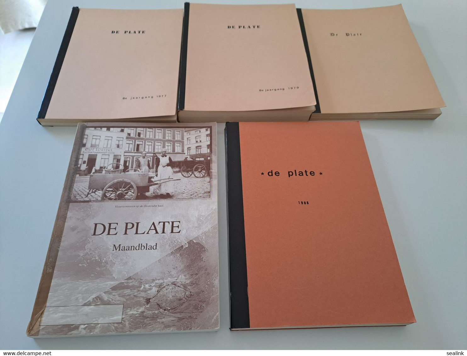 5 Boeken 'De Plate' Heemkundige Kring (jaargang 1977 - 1979 - 1983 - 1988-1996);Oostende;Visserij - Storia