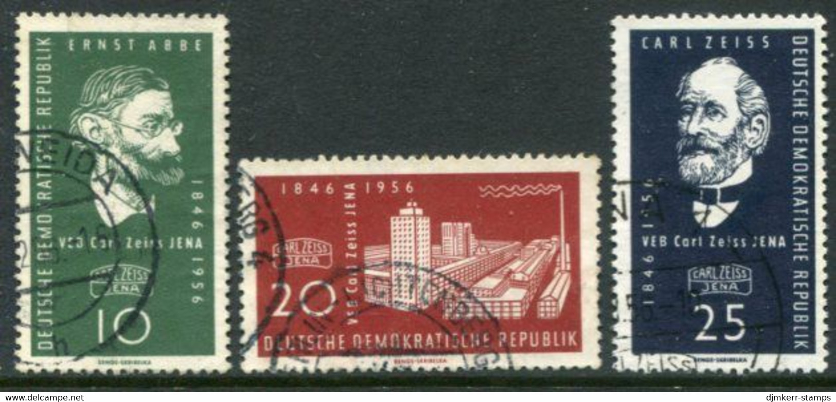 DDR / E. GERMANY 1956 Zeiss Works, Jena Used.  Michel  545-47 - Used Stamps