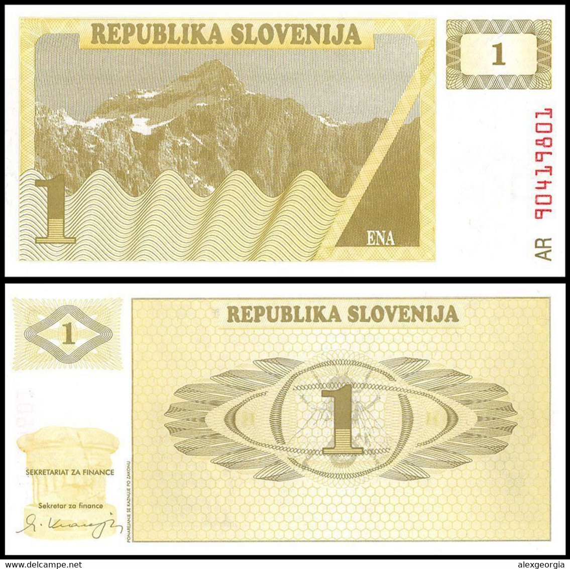 Slovenia 1 Tolar, 1990 UNC - Slovénie