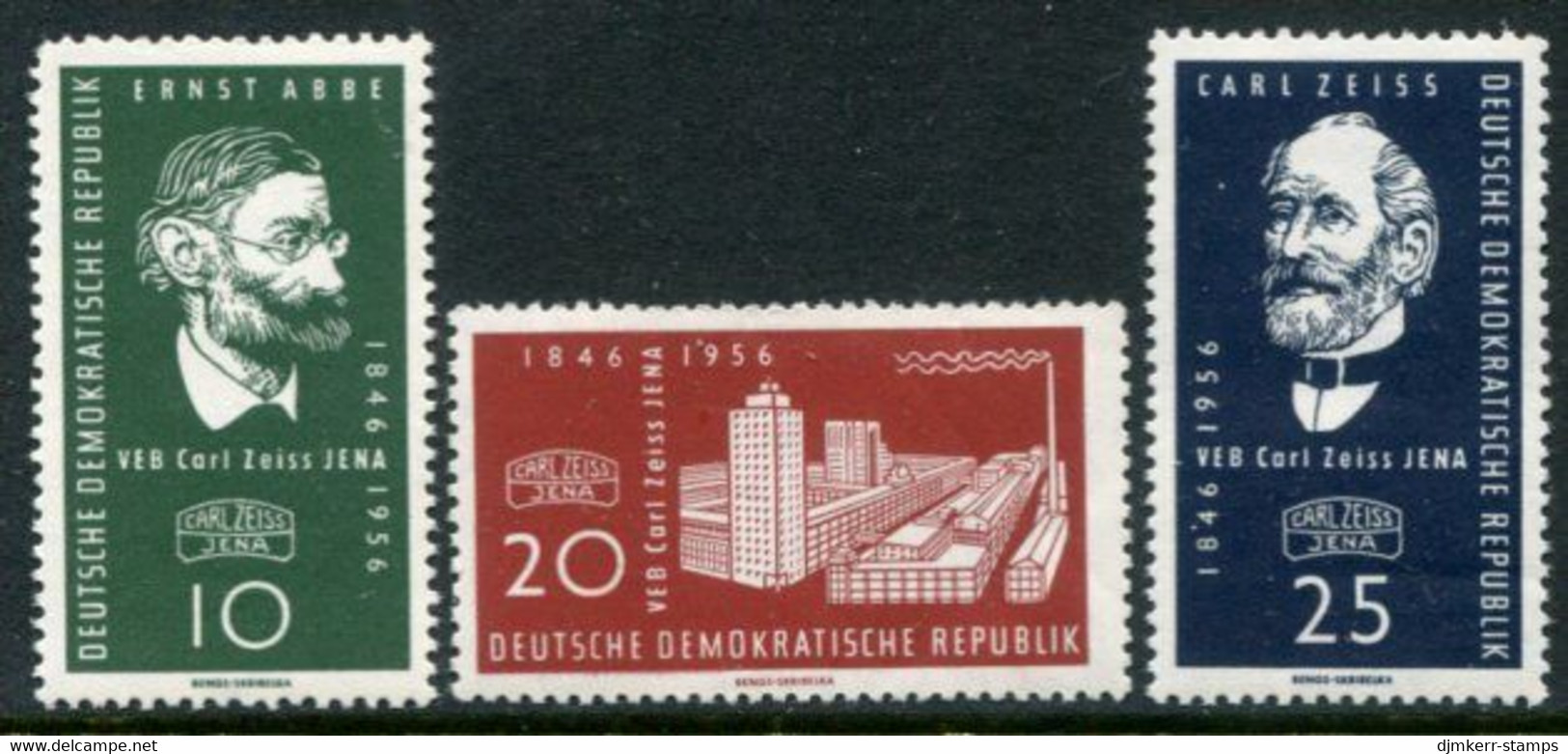 DDR / E. GERMANY 1956 Zeiss Works, Jena MNH / **.  Michel  545-47 - Unused Stamps