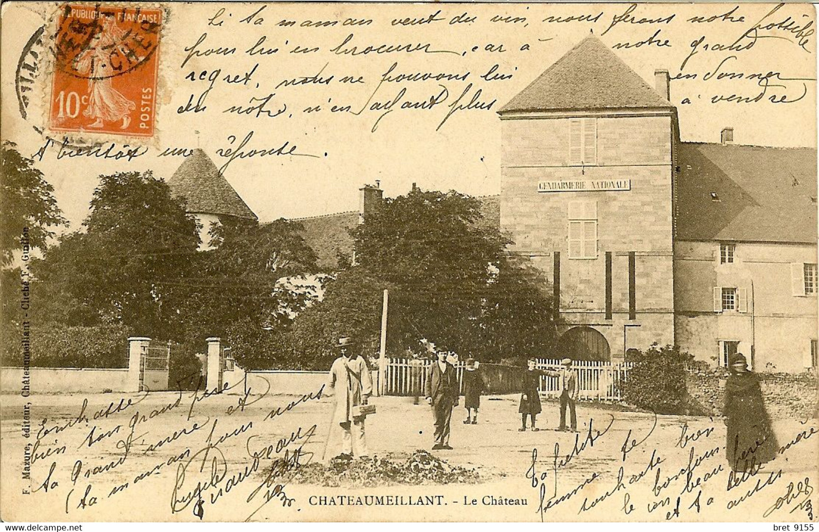 18 CHATEAUMEILLANT LA GENDARMERIE NATIONALE ET LE CHATEAU EN 1903 ANIMATION - Châteaumeillant