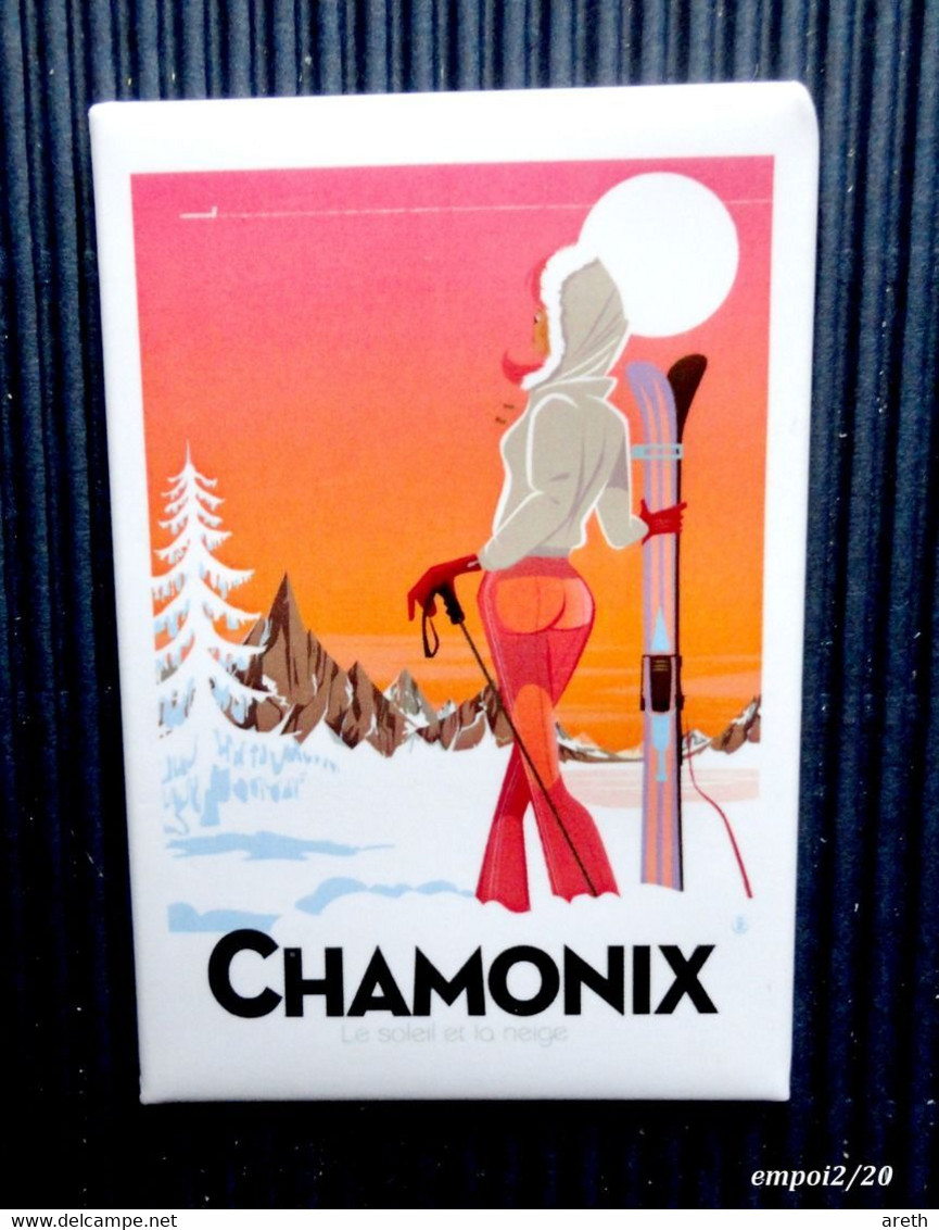 Magnet CHAMONIX Le Soleil Et La Neige - Skieuse - Tourisme