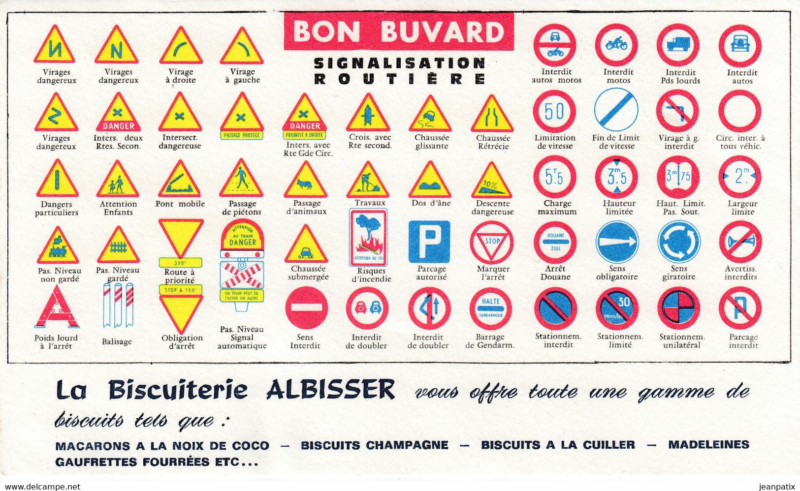 BUVARD - Blotter - Biscuiterie ALBISSER - Signalisation Routière - PFASTATT (Haut Rhin) - Elektrizität & Gas