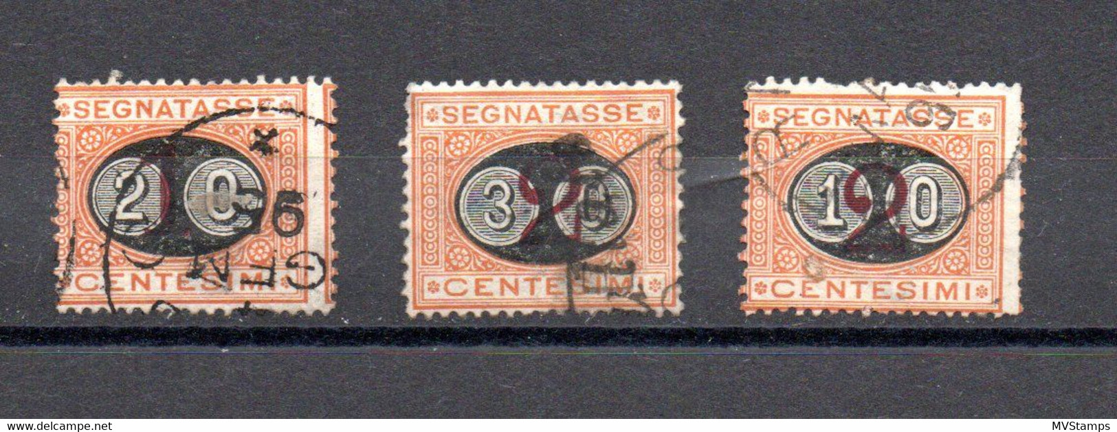 Italy 1890 Old Set Tax/postage Due Stamps (Michel P 15/17) Used - Taxe