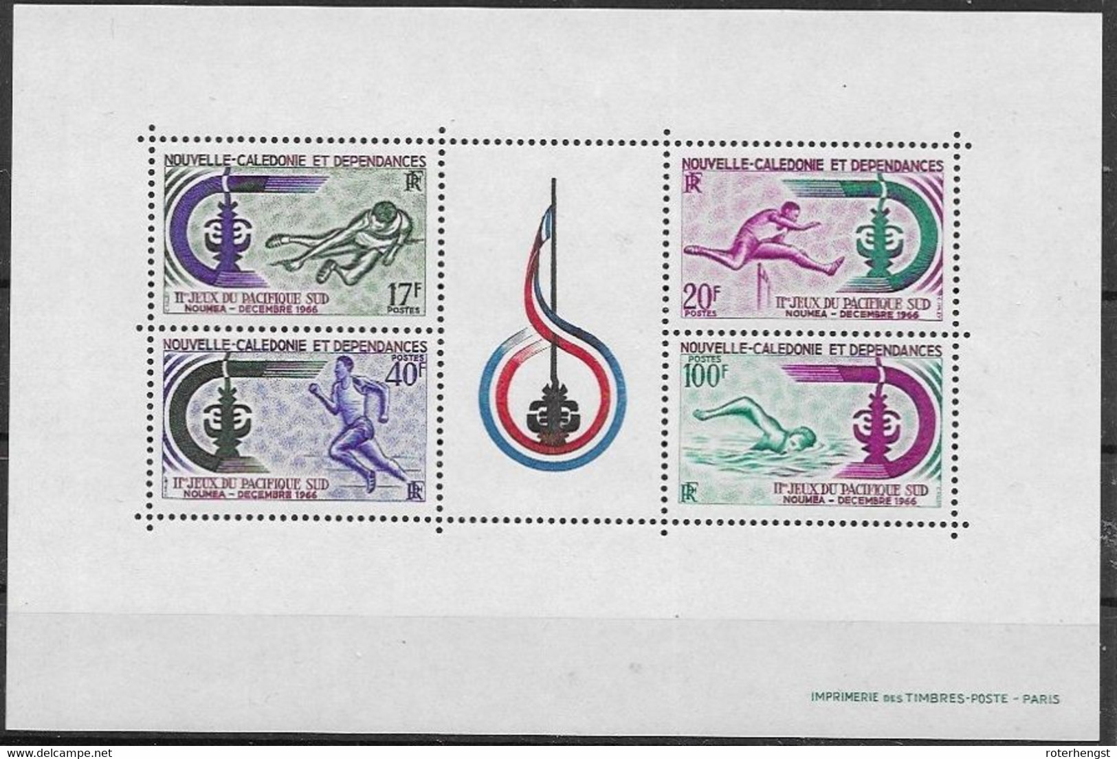 Nouvelle Caledonie Mnh ** 46 Euros 1966 Sports Sheet - Blocchi & Foglietti