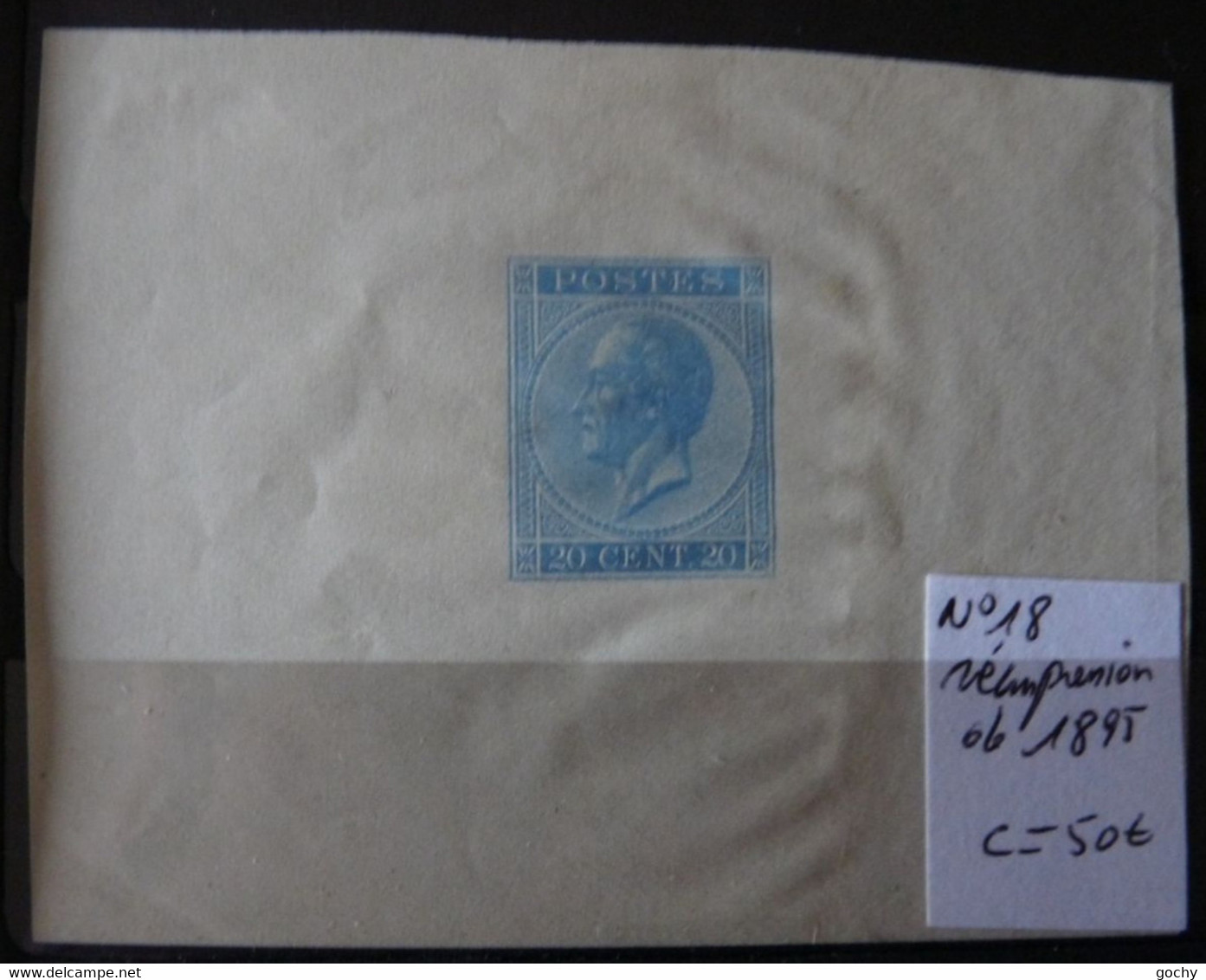 Belgium  :  1865 -  N° 18. Feuillet ND  ;  Cat.: 50,00€  Réimpression Sur Le Coin 1895 - Proofs & Reprints