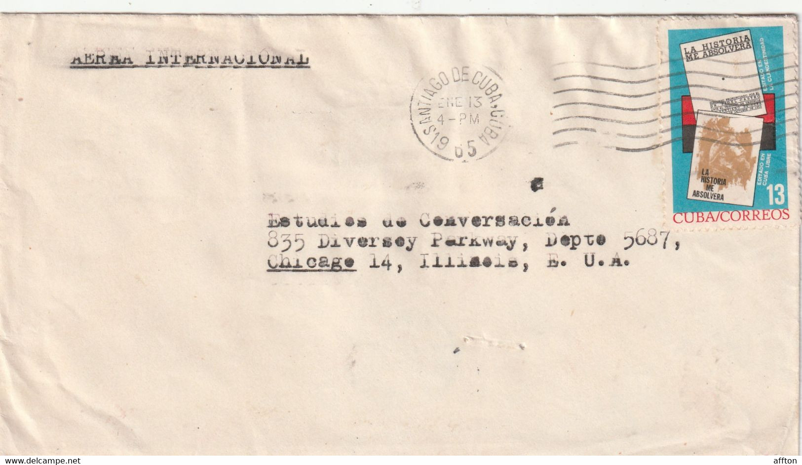 Santiago De Cuba 1965 Cover Mailed - Briefe U. Dokumente