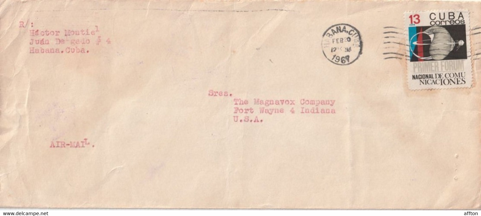 Havana Cuba 1967 Cover Mailed - Storia Postale