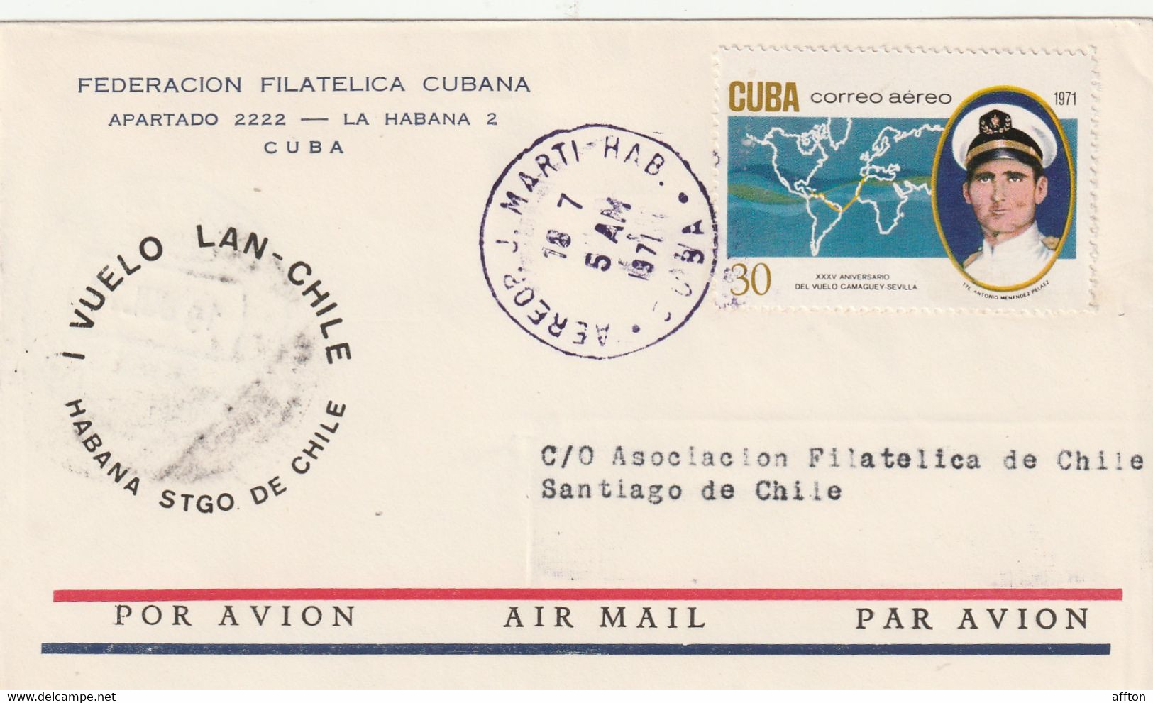 Havana Cuba 1971 Cover Mailed - Covers & Documents