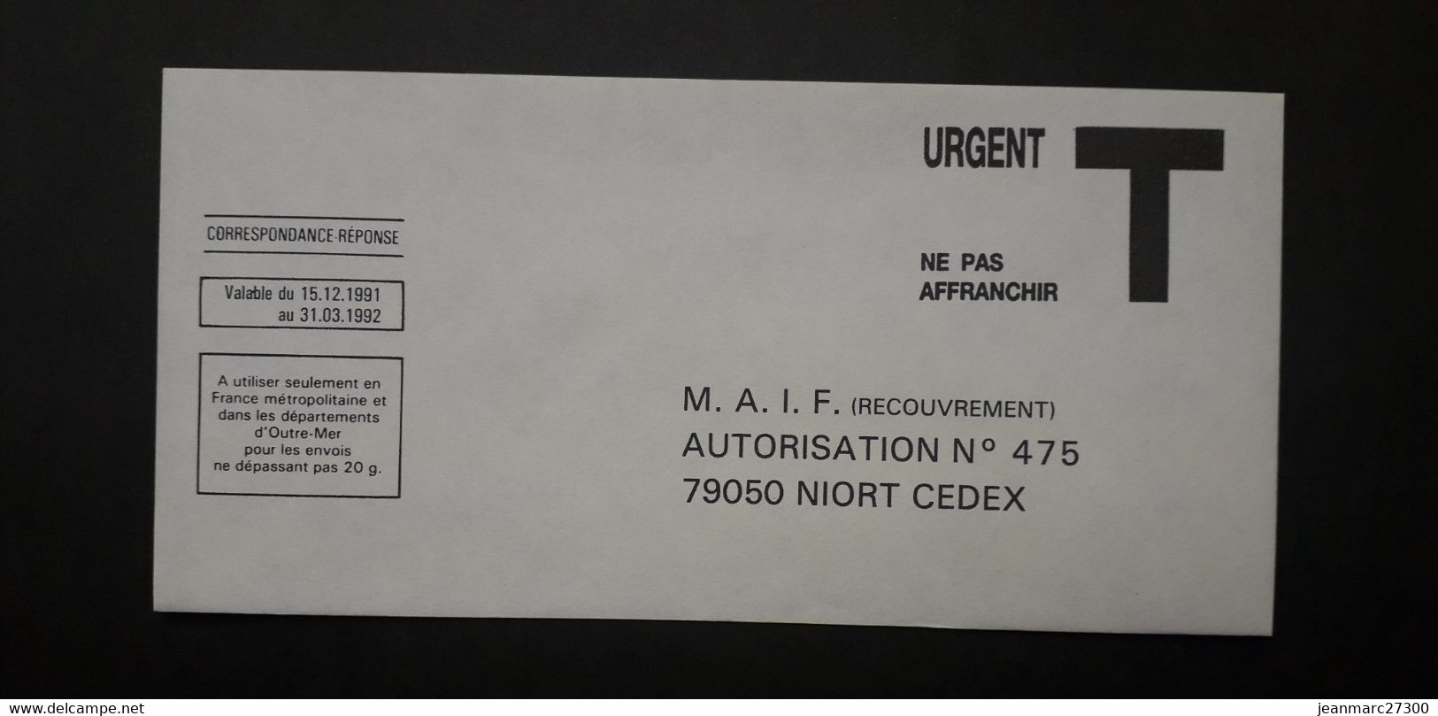 Pret A Poster Reponse ECO URGENT T GM MAIF 1991 - Listos A Ser Enviados: Respuesta