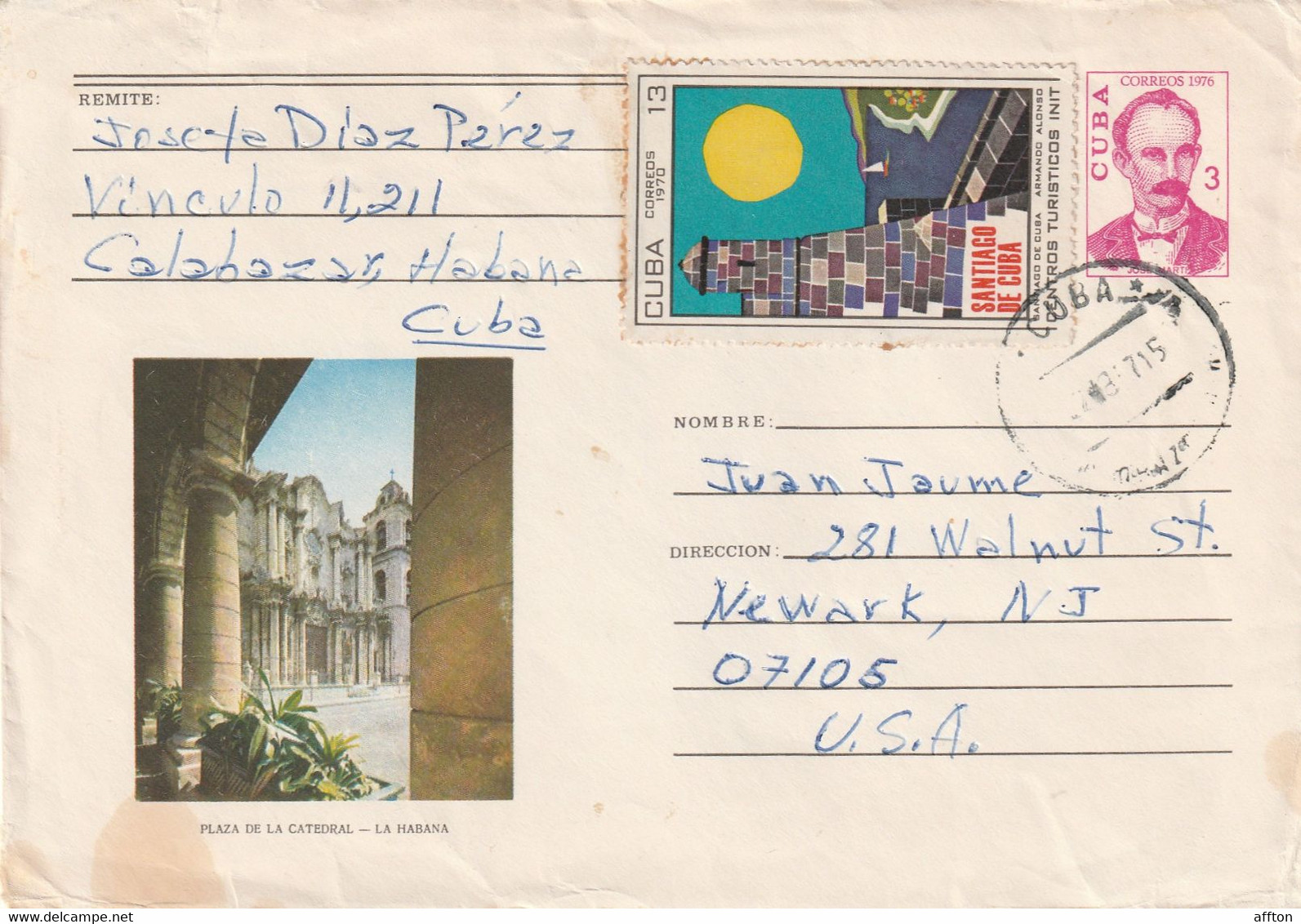 Havana Cuba 1971 Cover Mailed - Cartas & Documentos