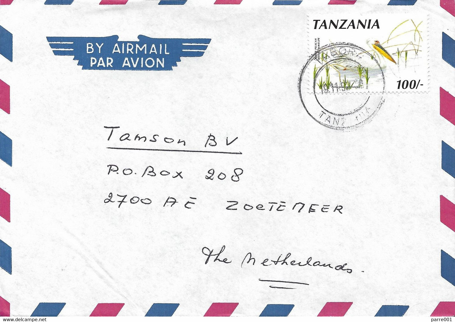 Tanzania 1992 Tabora Great White Pelican Pelecanus Onocrotalus Cover - Pelikanen