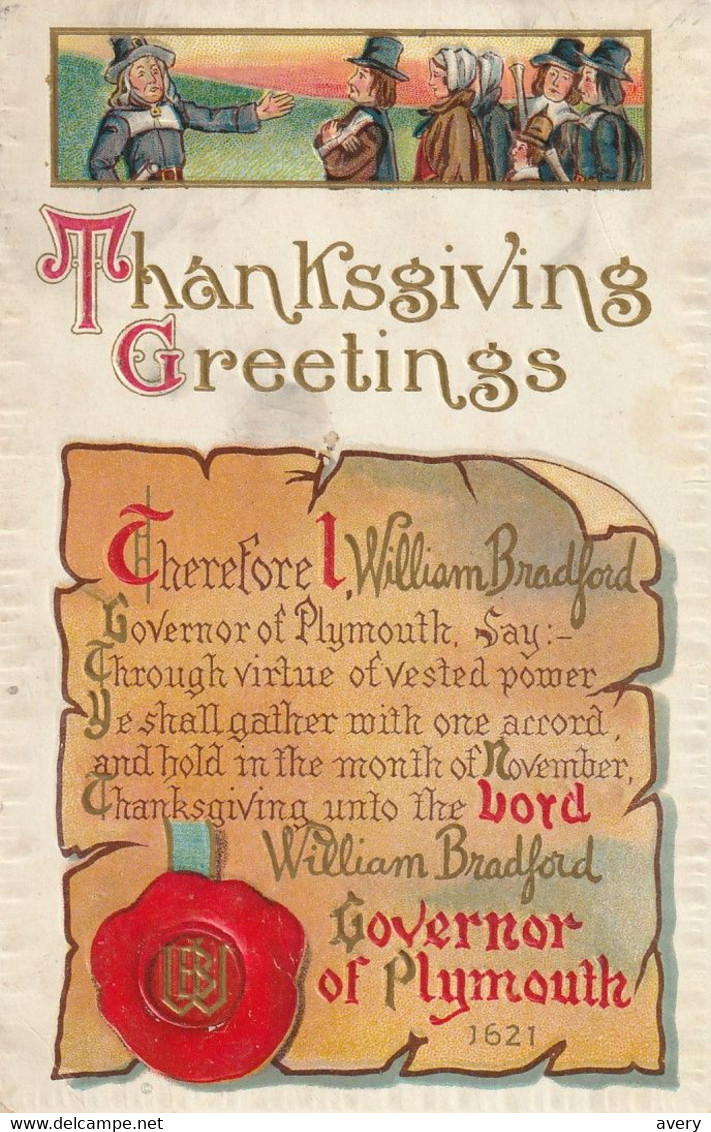 Thanksgiving Greetings  I, Governor Of Plymouth Say Through Virtue Of Vested Power  Ye Shall ,  ,  ,  ,  ,  , - Thanksgiving