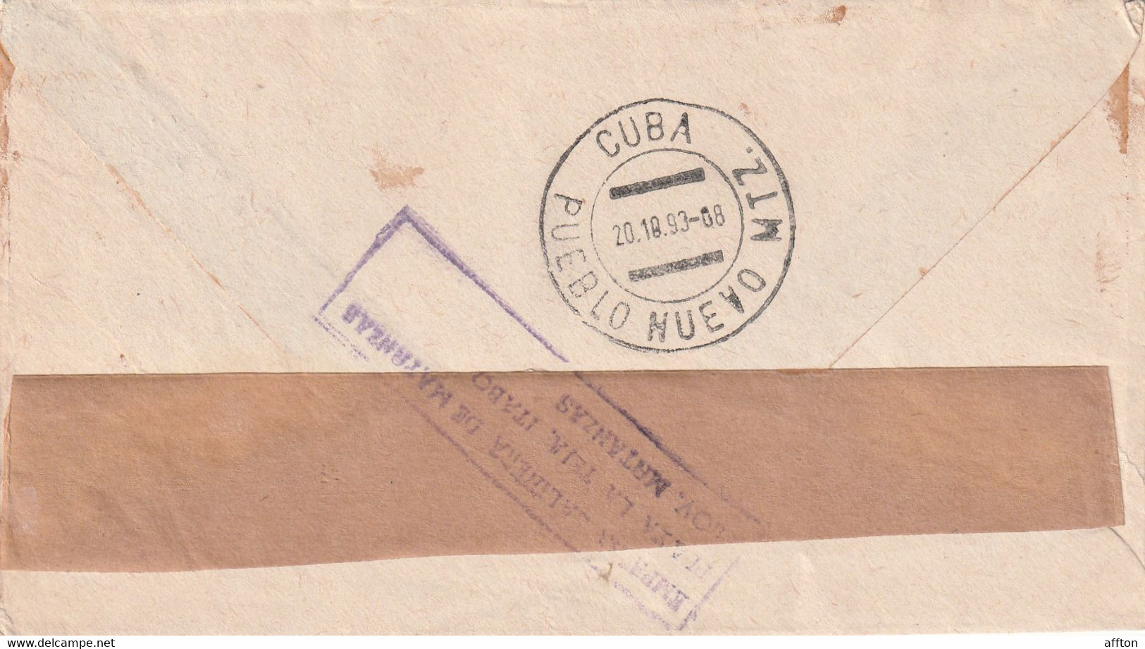 Itabo Cuba 1993 Registered Cover Mailed - Lettres & Documents