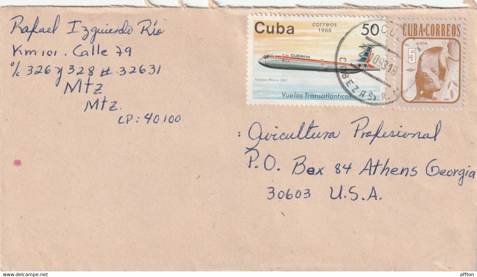 Cuba 1993 Cover Mailed - Briefe U. Dokumente
