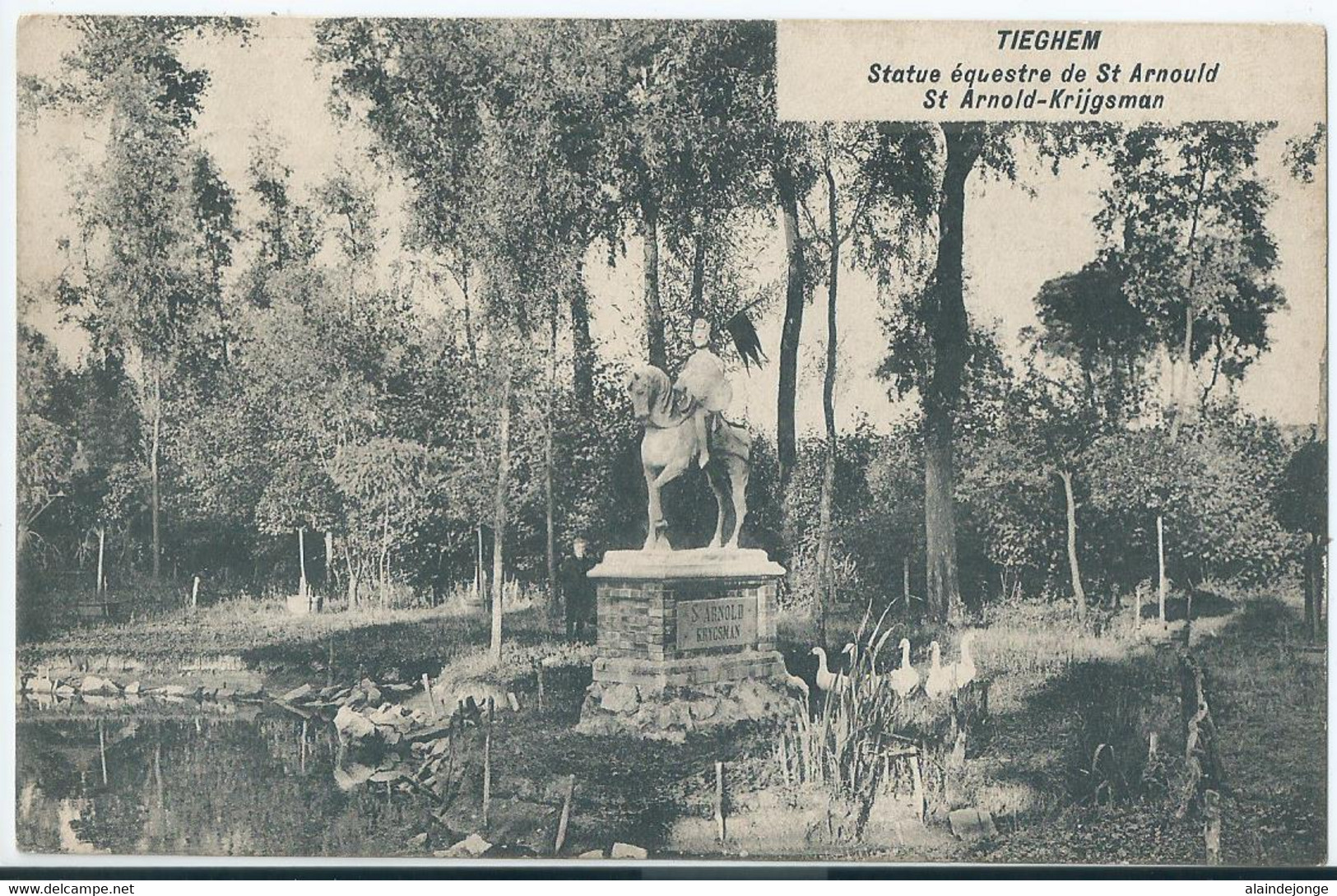 Tieghem - (Anzegem) - Statue équestre De St-Arnould - St-Arnold-Krijgsman - 1913 - Anzegem