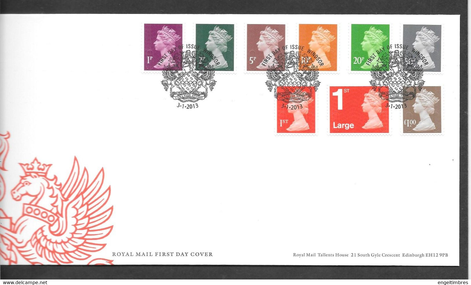 GB - 2013 New Definitive Values (9)    FDC Or  USED  "ON PIECE" - SEE NOTES  And Scans - 2011-2020 Em. Décimales