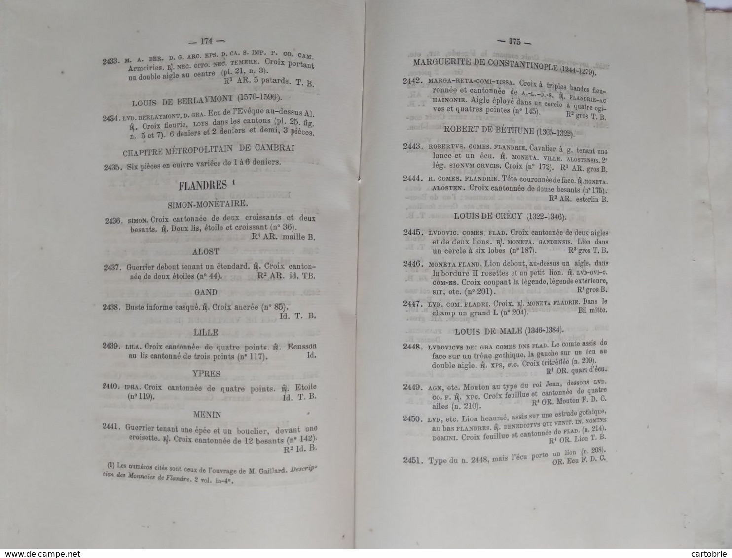 Catalogue vente aux enchères (1878) MONNAIES ROYALES et Seigneuriales de France (Collection M. J.-B.-A. JARRY d'Orléans)