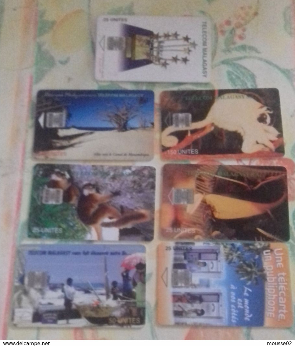 LOT TELECARTES MADAGASCAR X 7 - Madagaskar