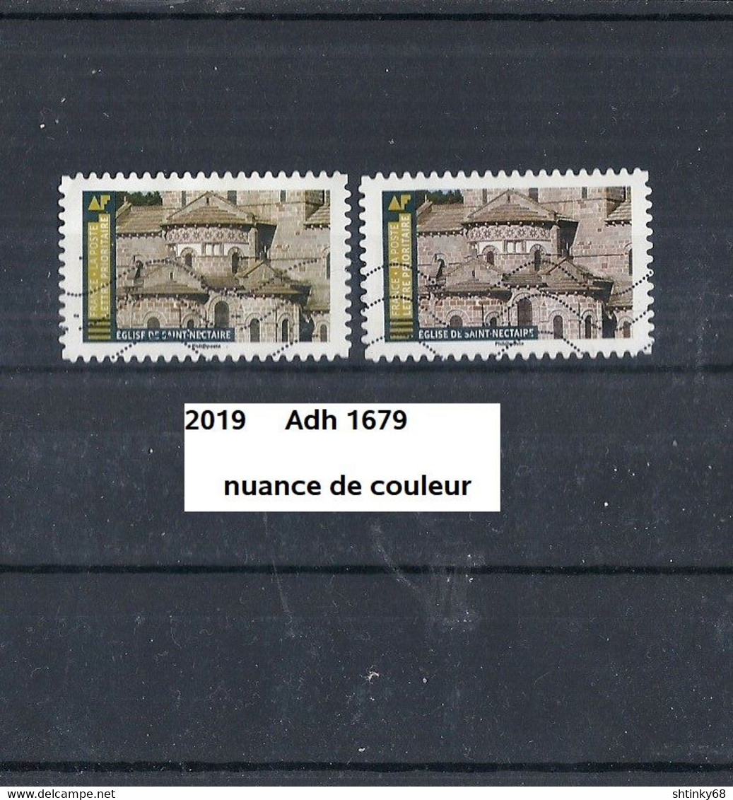 Variété Adhésifs De 2019 Oblitéré Y&T N° 1679 Nuance - Oblitérés