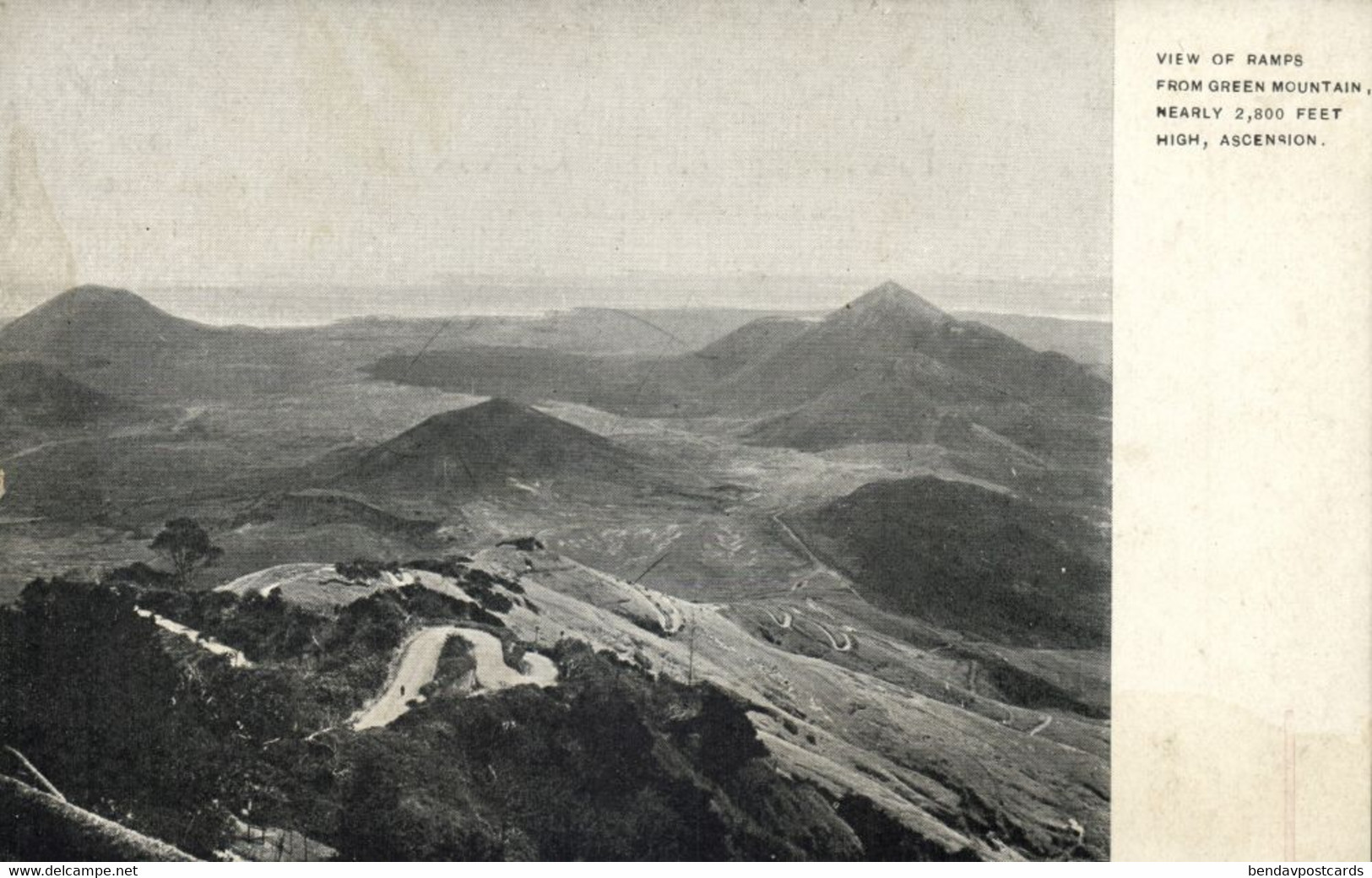 Ascension Island, View Of Ramps From Green Mountain (1900s) Postcard (1) - Ascension (Insel)