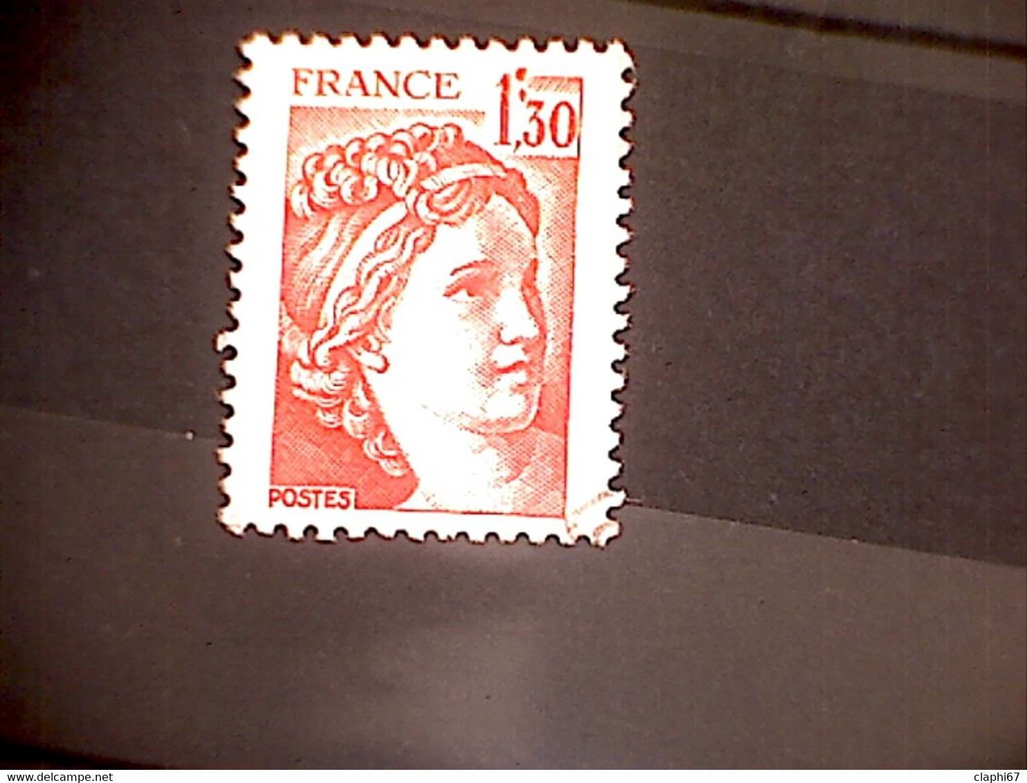 France Sabine 1f30 Rouge Oblitérée, VARIETE 2 Points Rouges à Côté Du Chiffre 1 (voir Scan) - Used Stamps
