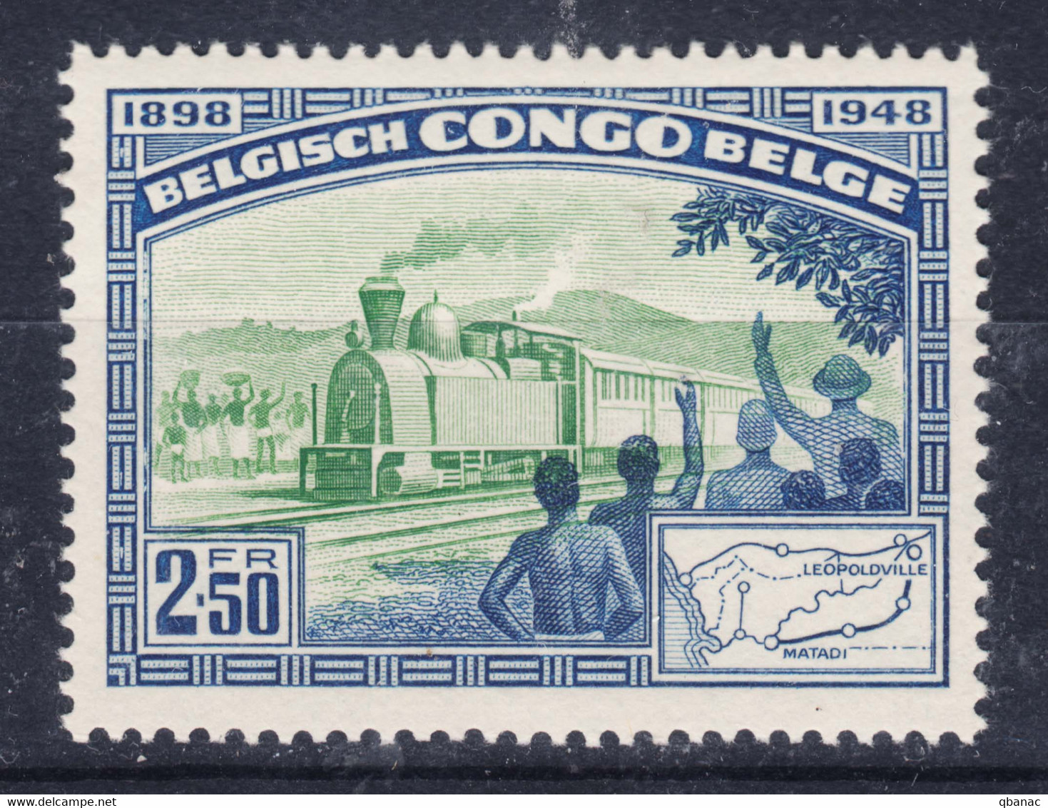 Belgian Congo, Congo Belge 1948 Railway, Trains Mi#289 Mint Never Hinged - Nuovi