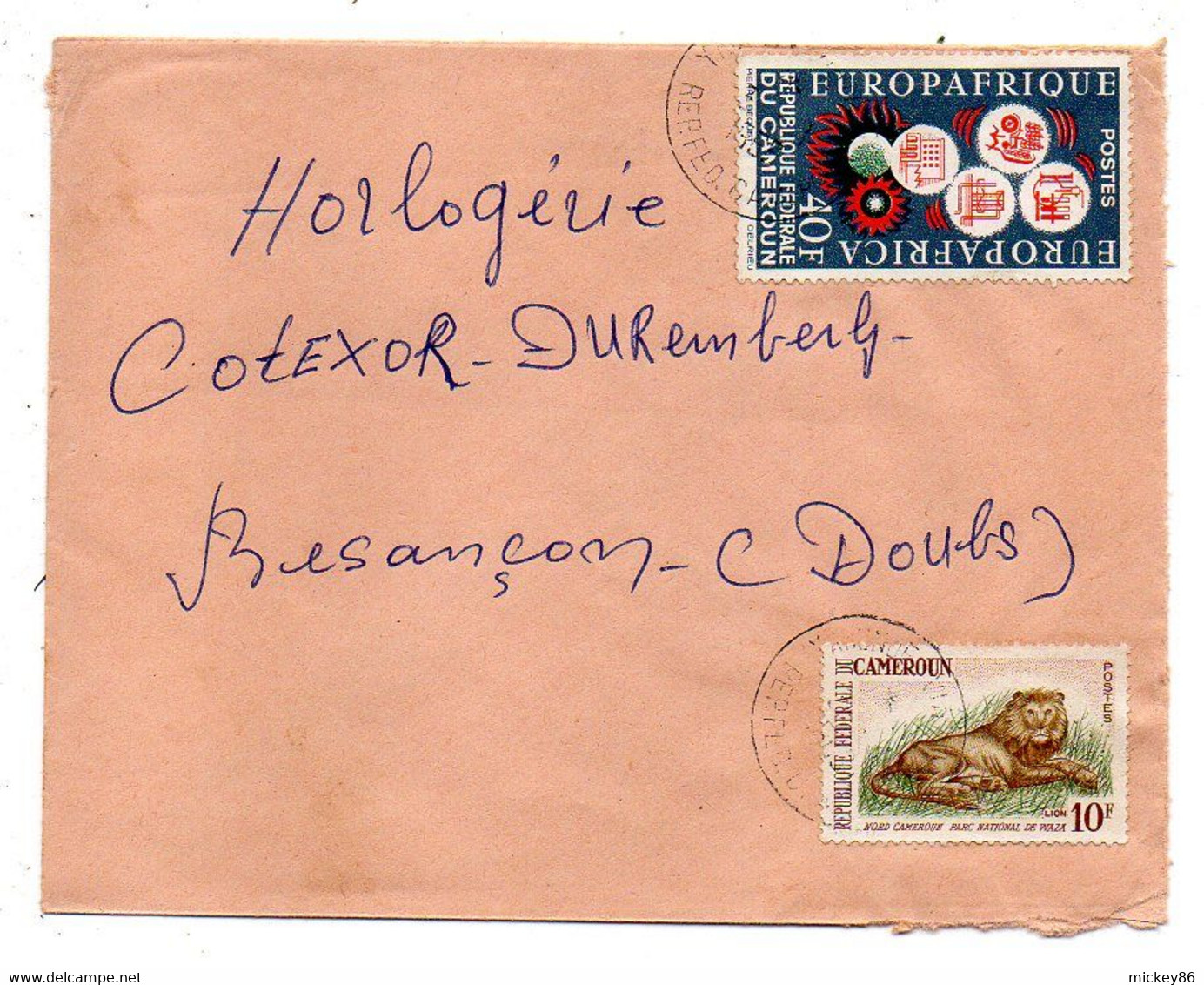 Cameroun-1967 - Lettre  YAOUNDE    Pour Besançon- 25-  Tps  Europafrique ,lion  Sur Lettre....cachet - Cameroun (1960-...)