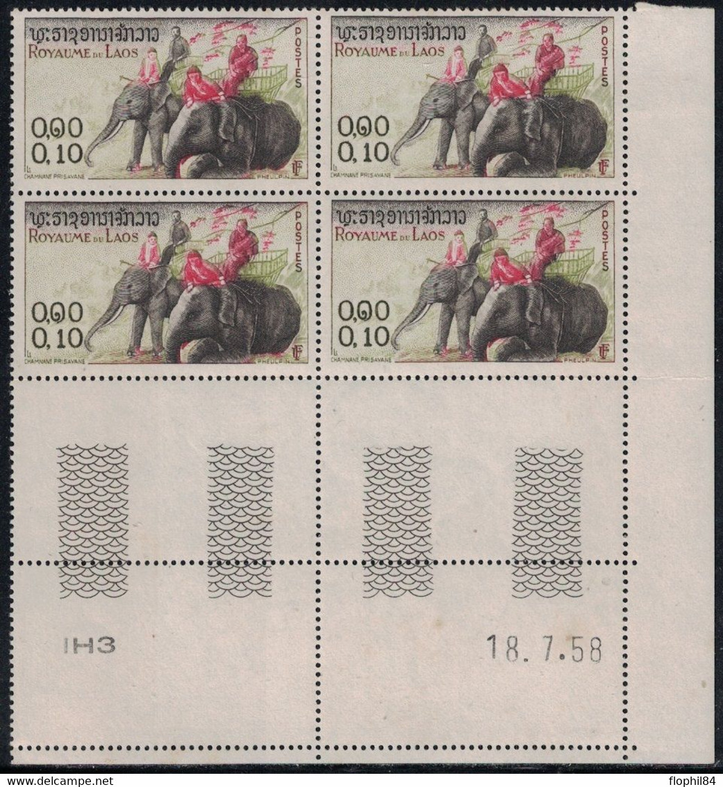 LAOS - COIN DATE - N°44 - ELEPHANTS - DATE 18-7-1958 - POINT DE ROUILLE. - Laos