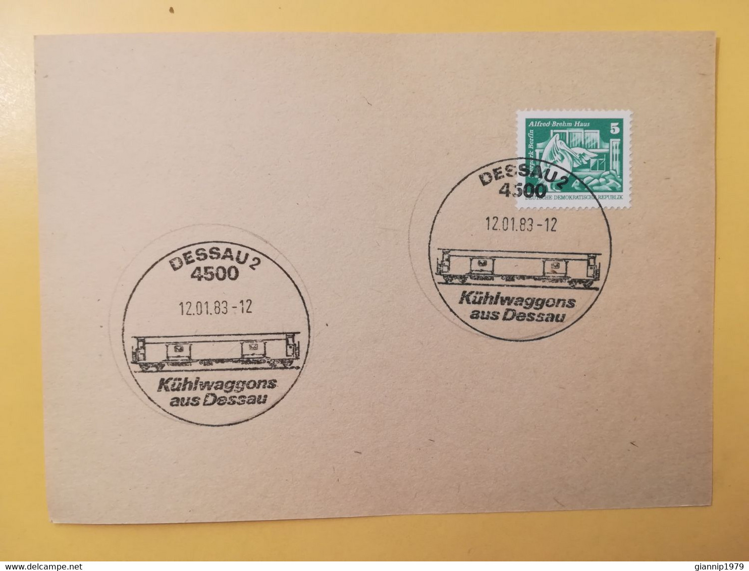 1983 INTERO CARTOLINA POSTALE POSTCARDS FDC GERMANIA DEUTSCHE DDR ALFRED BREHM HAUS OBLITERE' DESSAU - Cartes Postales - Neuves