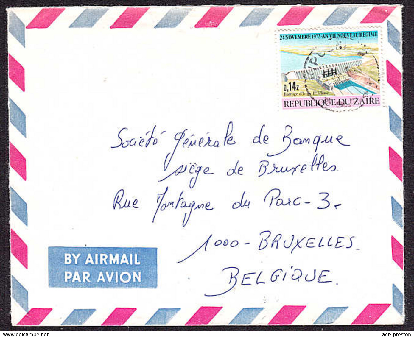 Ca0364 ZAIRE 1976, Inga Dam Stamp On Kipushi Cover To Belgium - Storia Postale